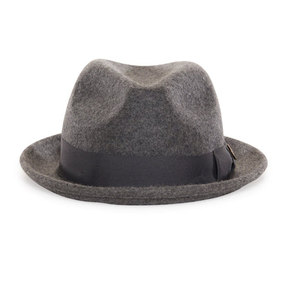 Goorin Bros. good boy center dent short brim felt fedora hat Grey front view