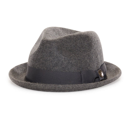 Goorin Bros. good boy center dent short brim felt fedora hat Grey left side view