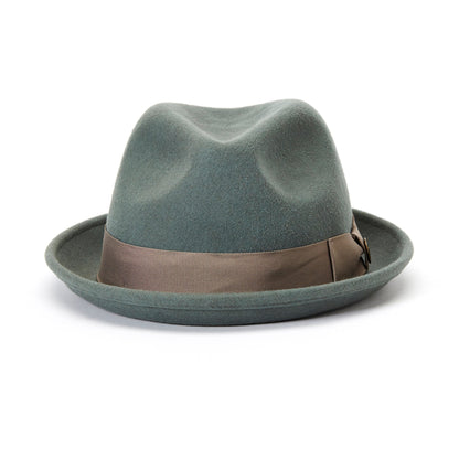 Goorin Bros. good boy center dent short brim felt fedora hat Sage front view