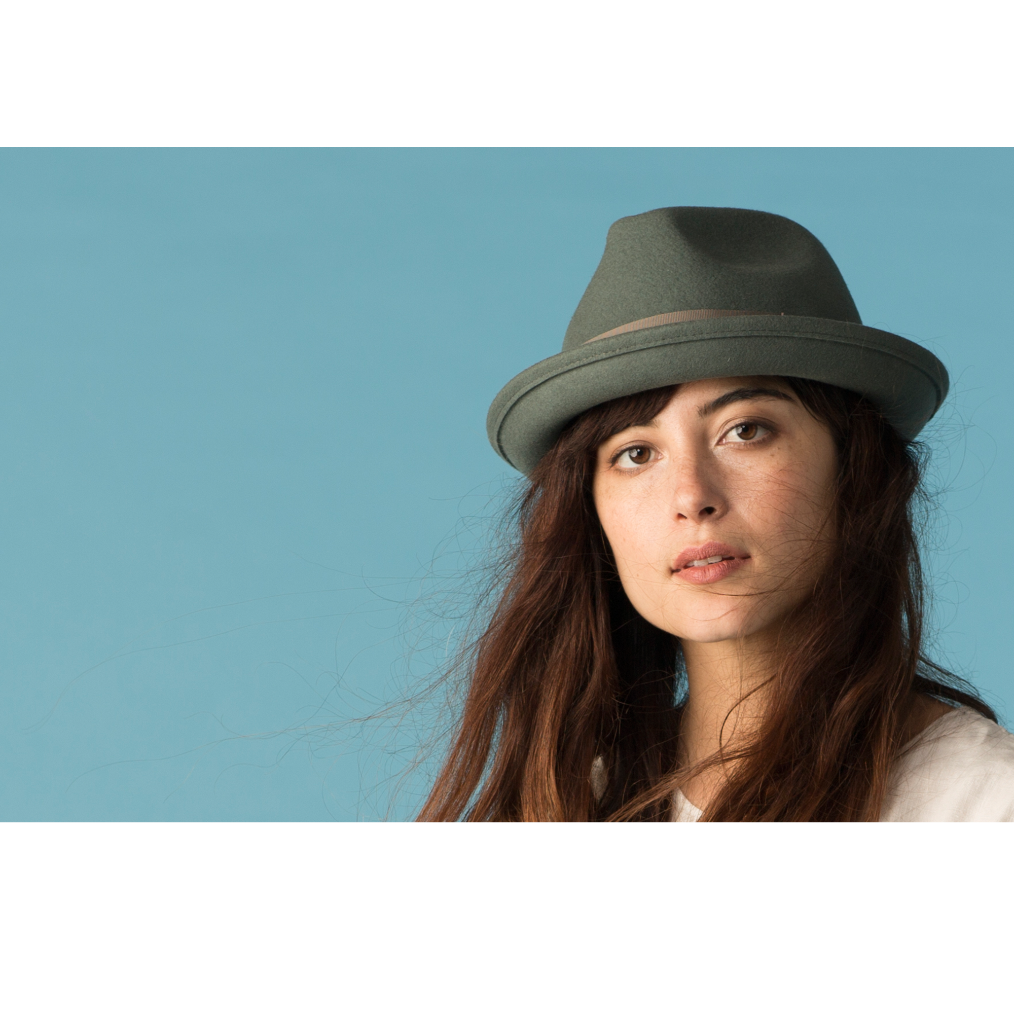 Goorin Bros. good boy center dent short brim felt fedora hat Sage  womens styling
