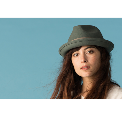 Goorin Bros. good boy center dent short brim felt fedora hat Sage  womens styling