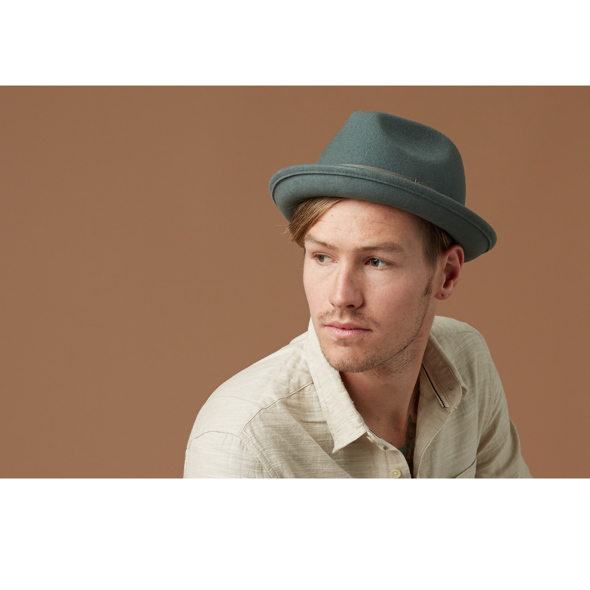 Goorin Bros. good boy center dent short brim felt fedora hat Sage  mens styling