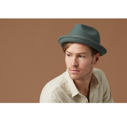 Goorin Bros. good boy center dent short brim felt fedora hat Sage  mens styling