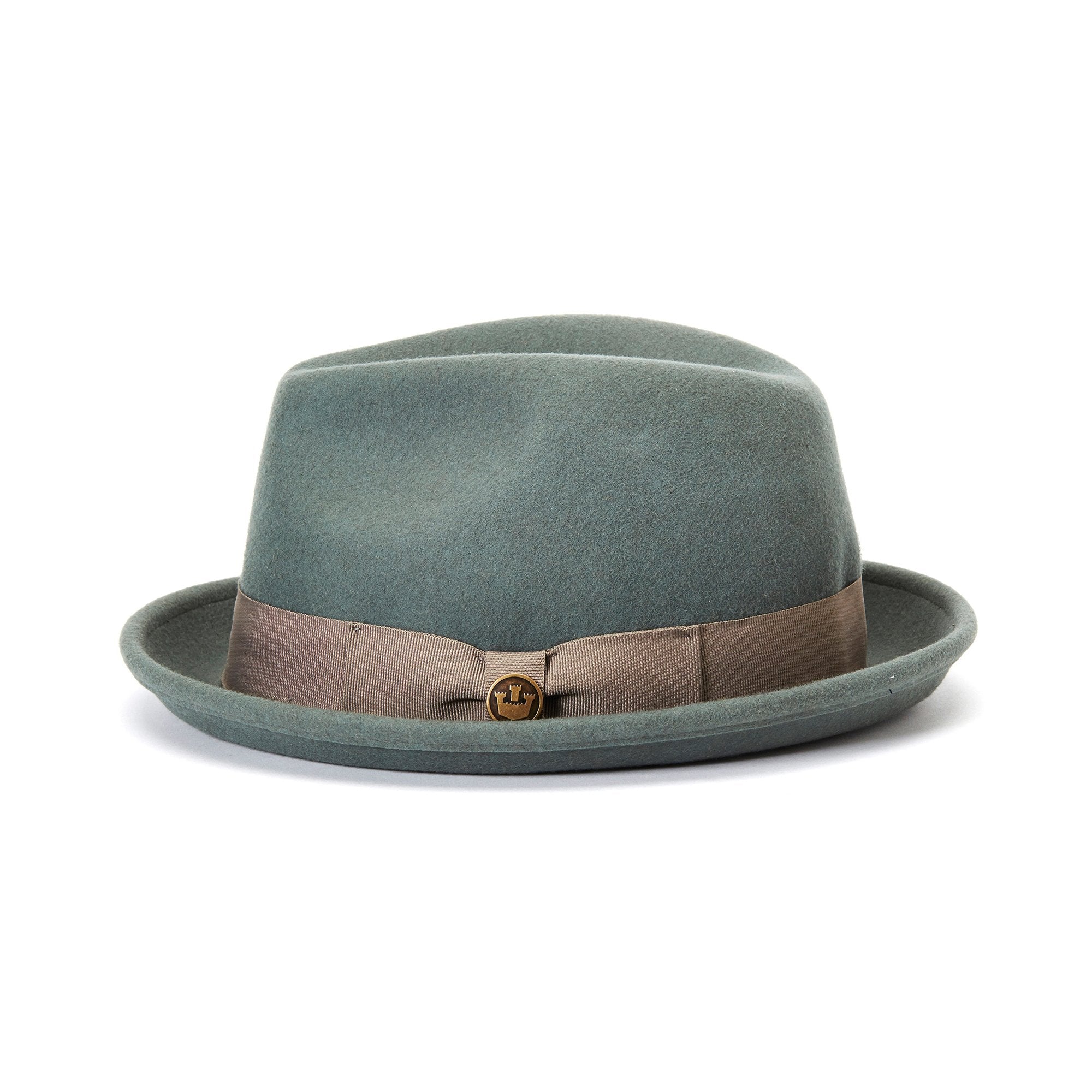 Goorin Bros. good boy center dent short brim felt fedora hat Sage side view