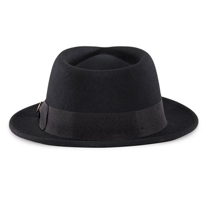 Goorin Bros. mr paxton teardrop medium brim felt fedora hat Black back view