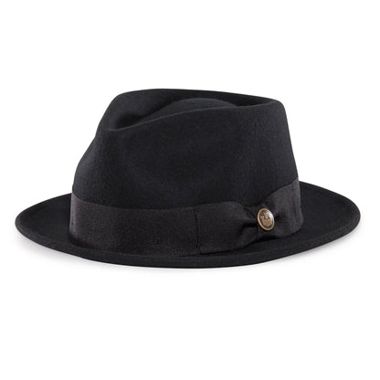 Goorin Bros. mr paxton teardrop medium brim felt fedora hat Black left side view