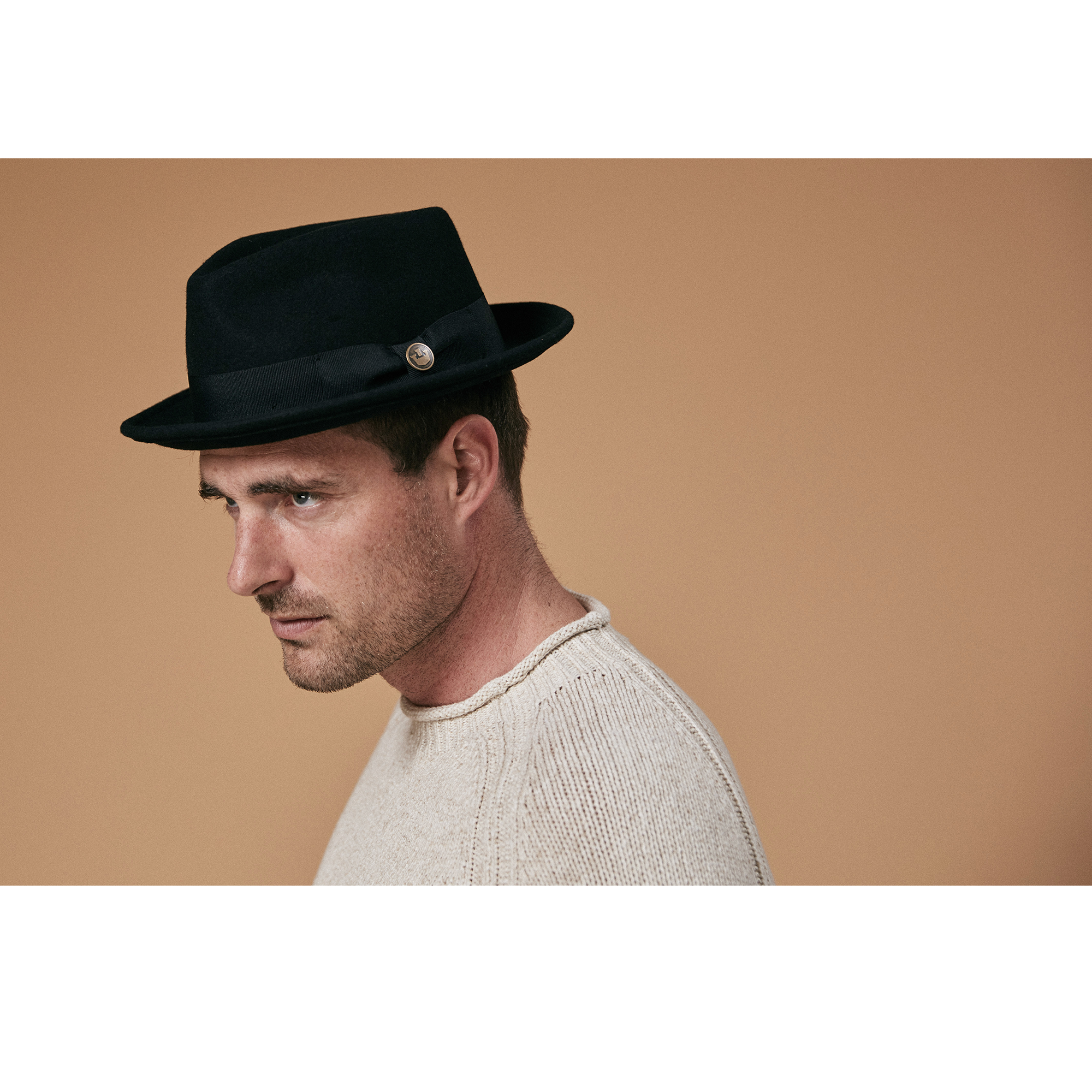 Goorin Bros. mr paxton teardrop medium brim felt fedora hat Black  mens styling