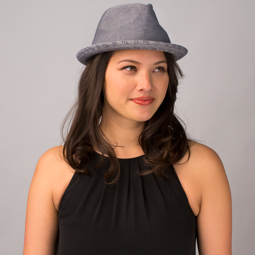Goorin Bros. chiba cotton flip up fedora Navy  womens styling