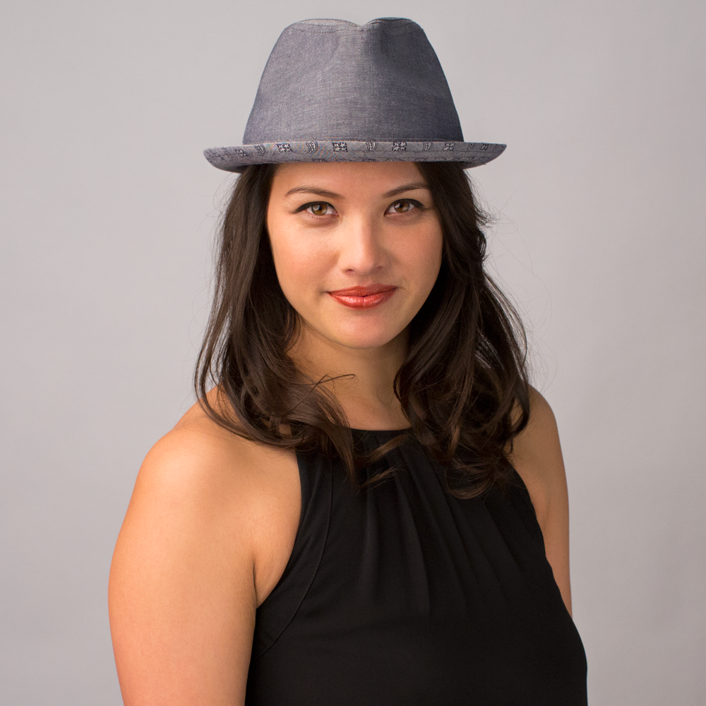 Goorin Bros. chiba cotton flip up fedora Navy  womens styling
