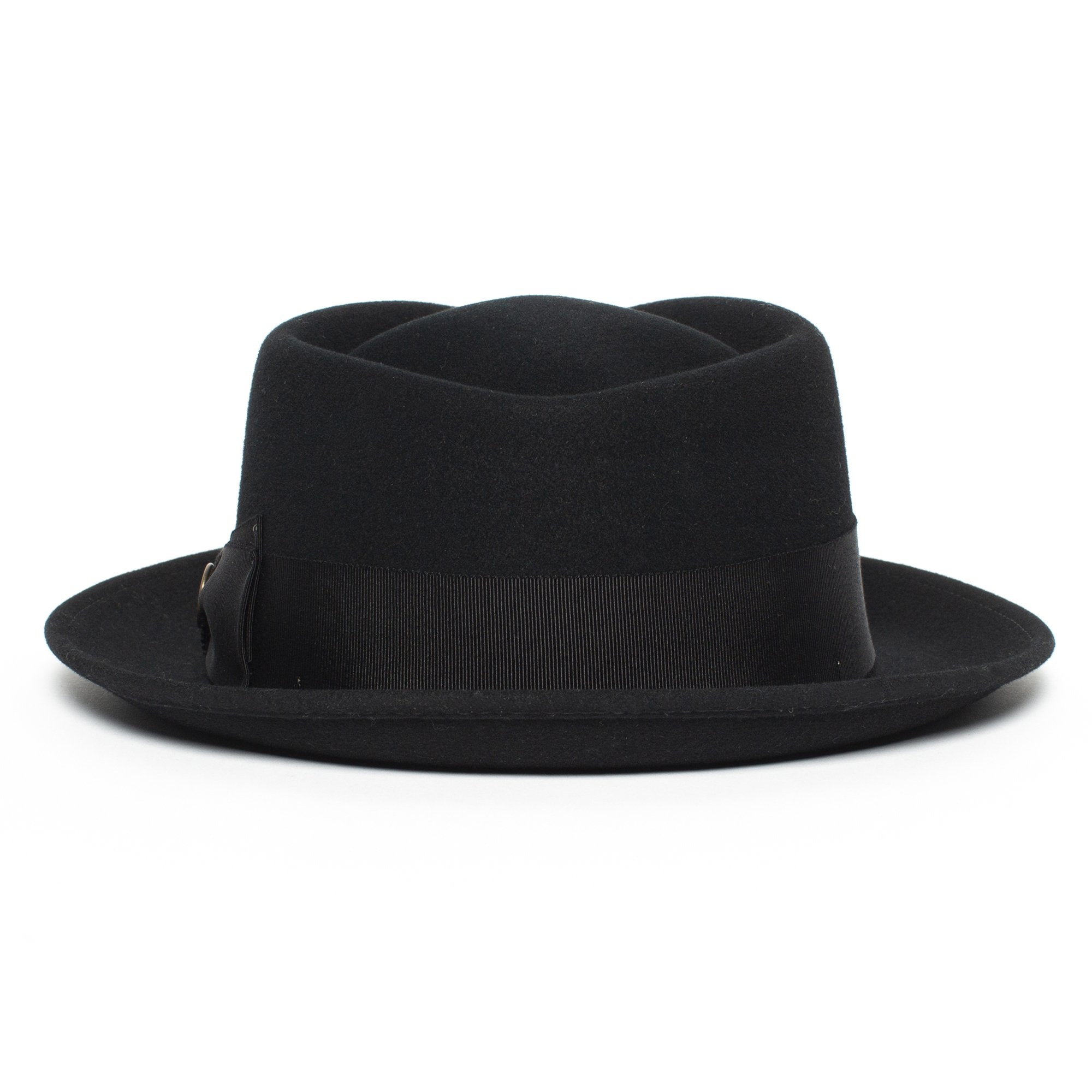 Goorin Bros. hunter jones diamond medium brim felt porkpie fedora hat Black back view
