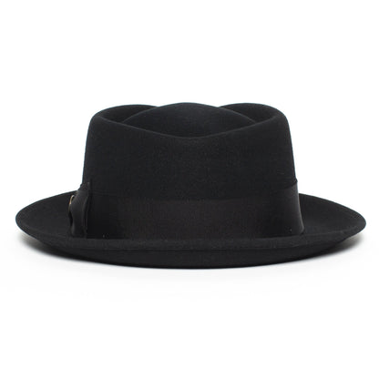 Goorin Bros. hunter jones diamond medium brim felt porkpie fedora hat Black back view