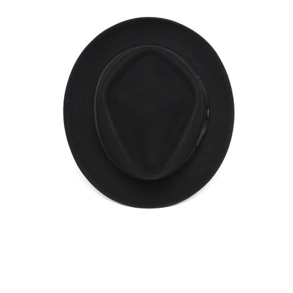 Goorin Bros. hunter jones diamond medium brim felt porkpie fedora hat Black top view
