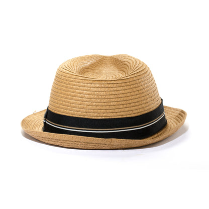 Goorin Bros. trumpet teardrop short brim straw fedora hat Tan back view