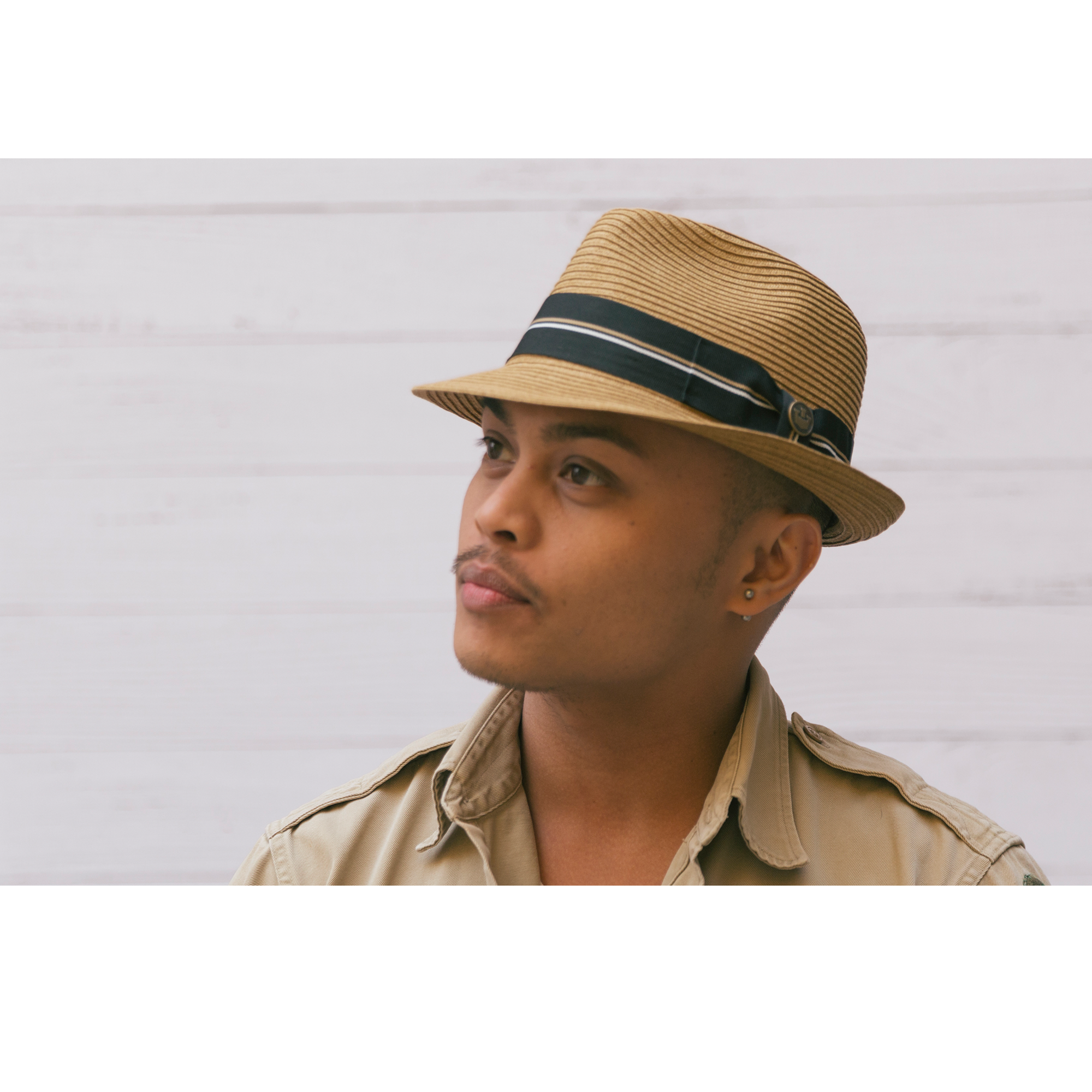 Goorin Bros. trumpet teardrop short brim straw fedora hat Tan  mens styling