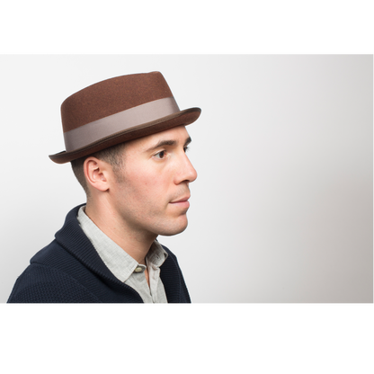 Goorin Bros. slick carter diamond short brim felt porkpie fedora hat Brown  mens styling