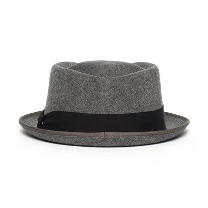 Goorin Bros. slick carter diamond short brim felt porkpie fedora hat Grey back view