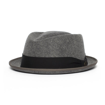 Goorin Bros. slick carter diamond short brim felt porkpie fedora hat Grey left side view