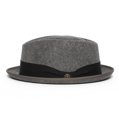 Goorin Bros. slick carter diamond short brim felt porkpie fedora hat Grey side view