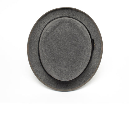 Goorin Bros. slick carter diamond short brim felt porkpie fedora hat Grey top view