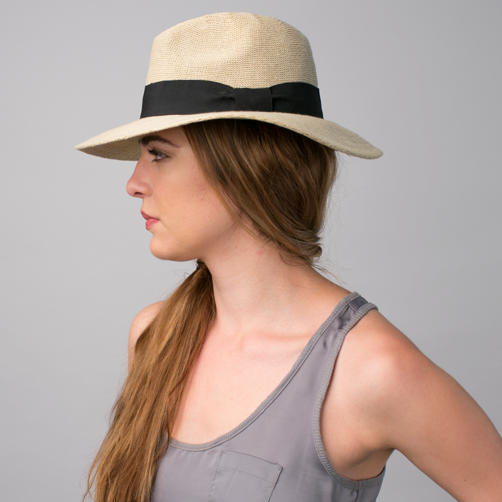 Goorin Bros. super diesel straw wide brim fedora Creme  womens styling