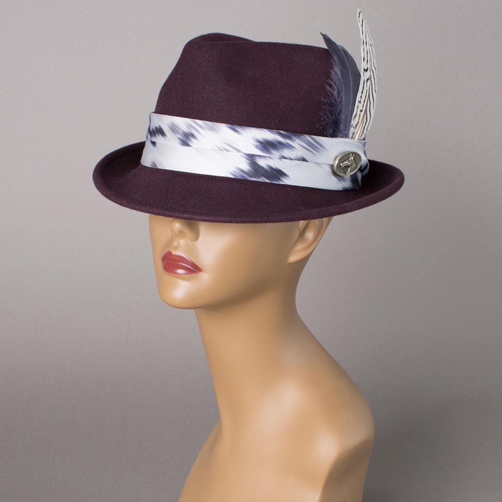 Goorin Bros. ron derbundy wool wide brim fedora Purple  womens styling
