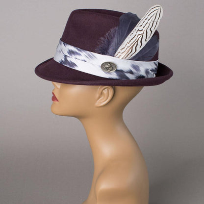Goorin Bros. ron derbundy wool wide brim fedora Purple  womens styling