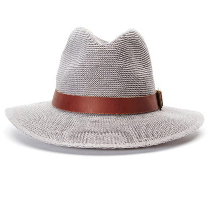 Goorin Bros. april rose center dent wide brim cotton blend fedora hat Charcoal front view