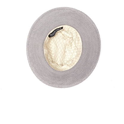 Goorin Bros. april rose center dent wide brim cotton blend fedora hat Charcoal under view