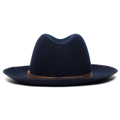 Goorin Bros. mr wilder wool diamond porkpie fedora Navy back view