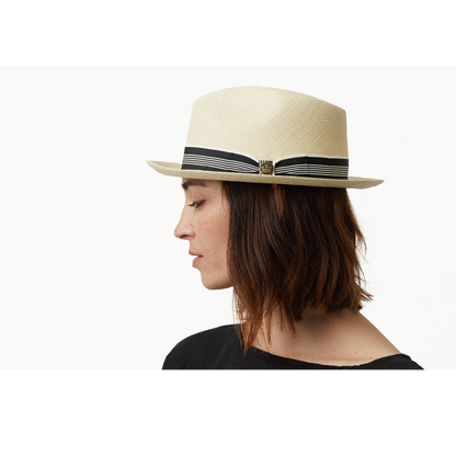 Goorin Bros. odis lee teardrop medium brim straw fedora hat Natural  womens styling
