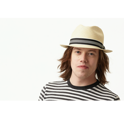 Goorin Bros. odis lee teardrop medium brim straw fedora hat Natural  mens styling