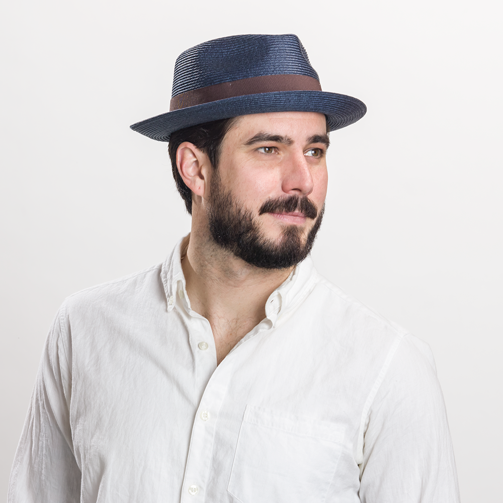 Goorin Bros. blue hawaii plastic teardrop fedora Navy  mens styling