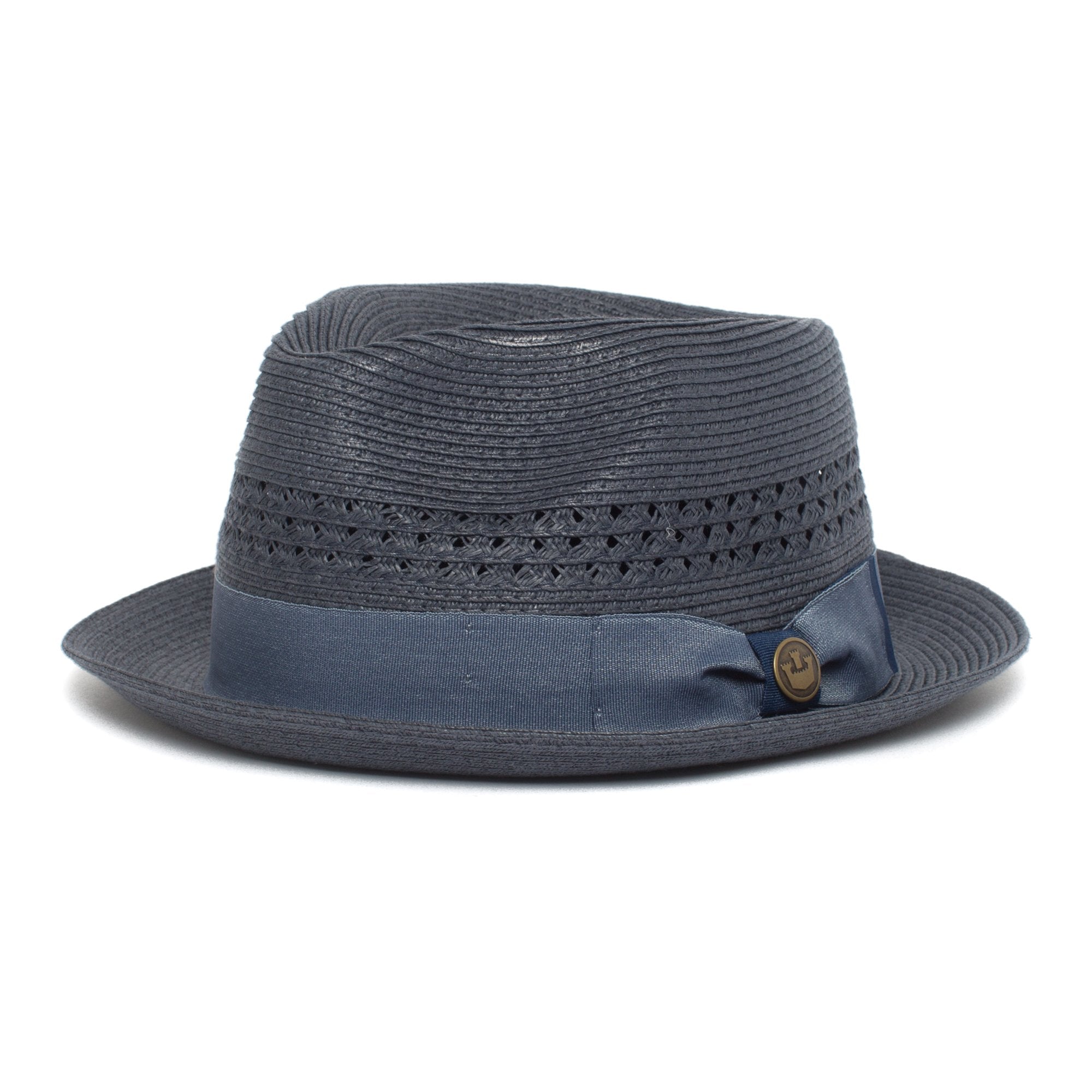 Goorin Bros. boogie straw a crown fedora Navy left side view