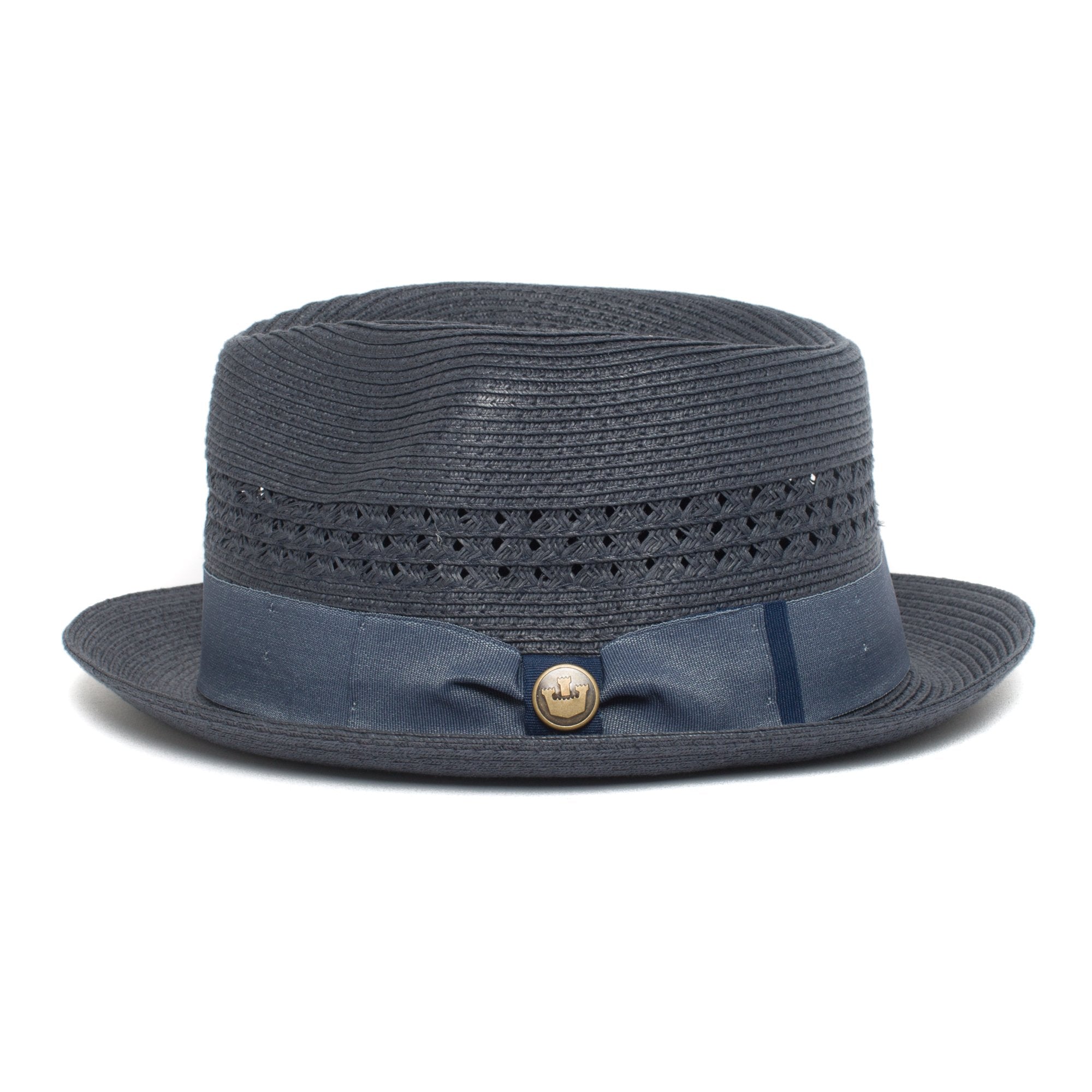 Goorin Bros. boogie straw a crown fedora Navy side view