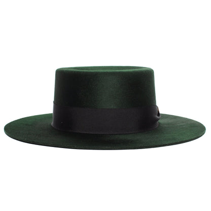 Goorin Bros. london sparkles wool wide brim boater Green front view