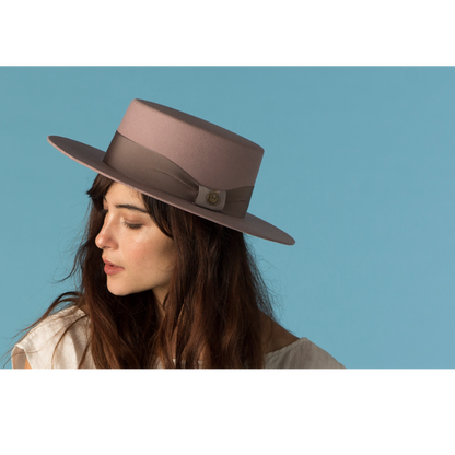 Goorin Bros. london sparkles 100% wool wide brim boater Mauve  womens styling