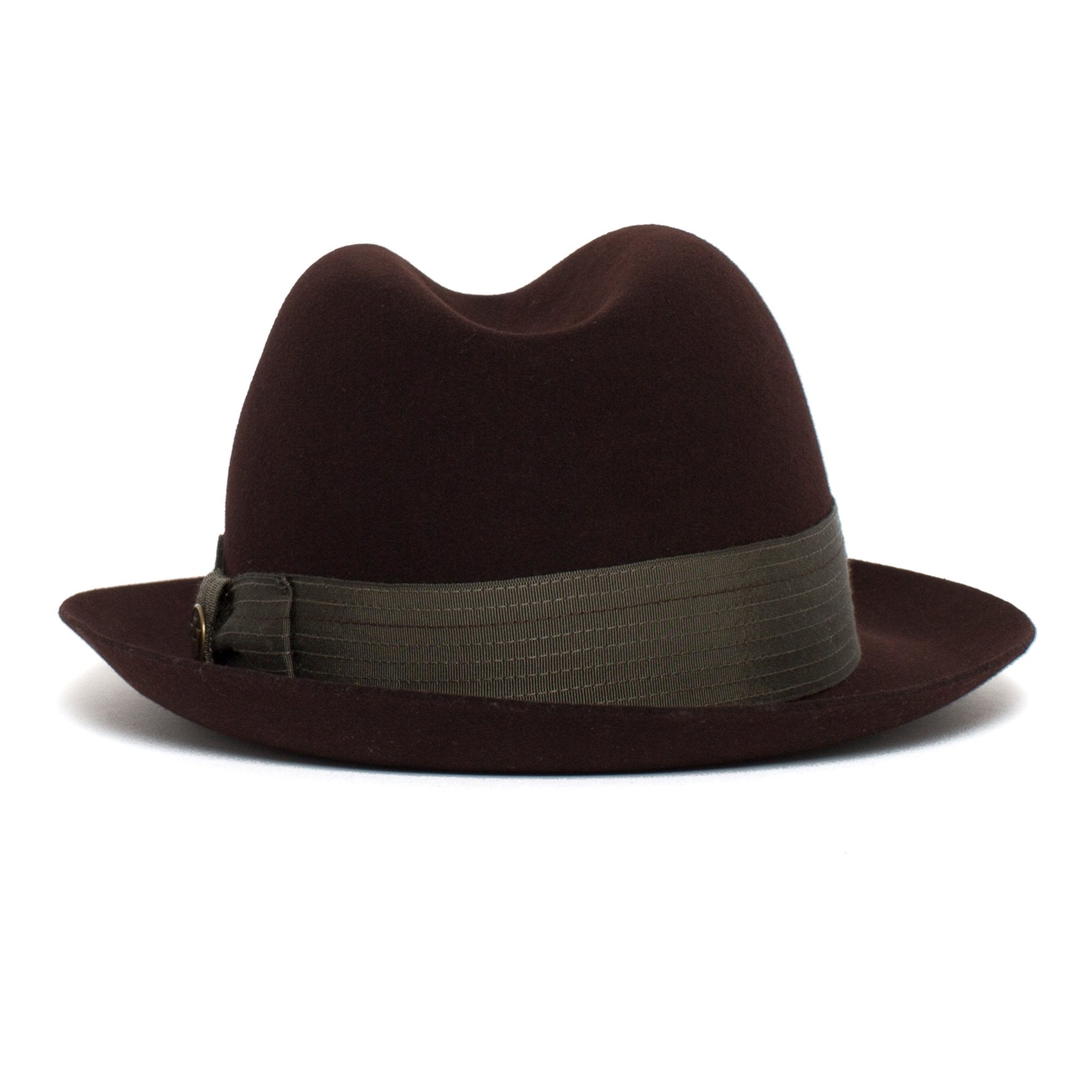 Goorin Bros. big lou center dent wide brim felt fedora hat Burgundy back view