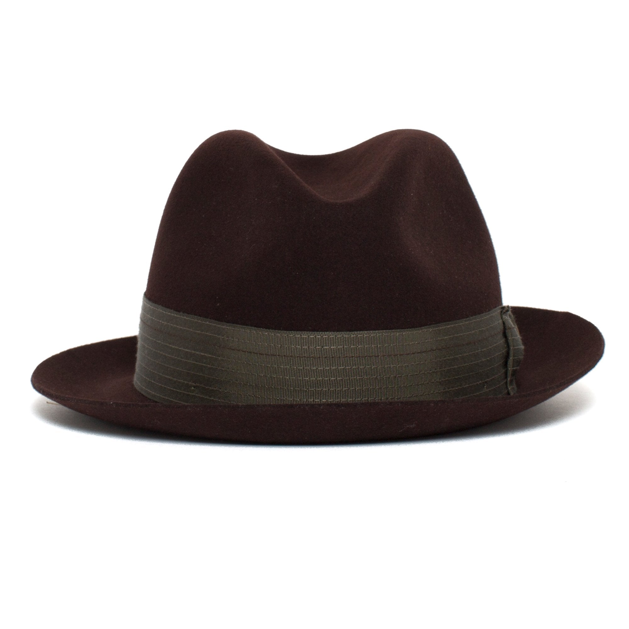 Goorin Bros. big lou center dent wide brim felt fedora hat Burgundy front view