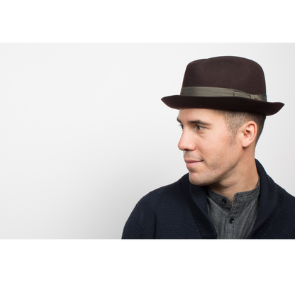 Goorin Bros. big lou center dent wide brim felt fedora hat Burgundy  mens styling