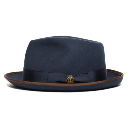 Goorin Bros. lozano wool diamond porkpie fedora Blue side view