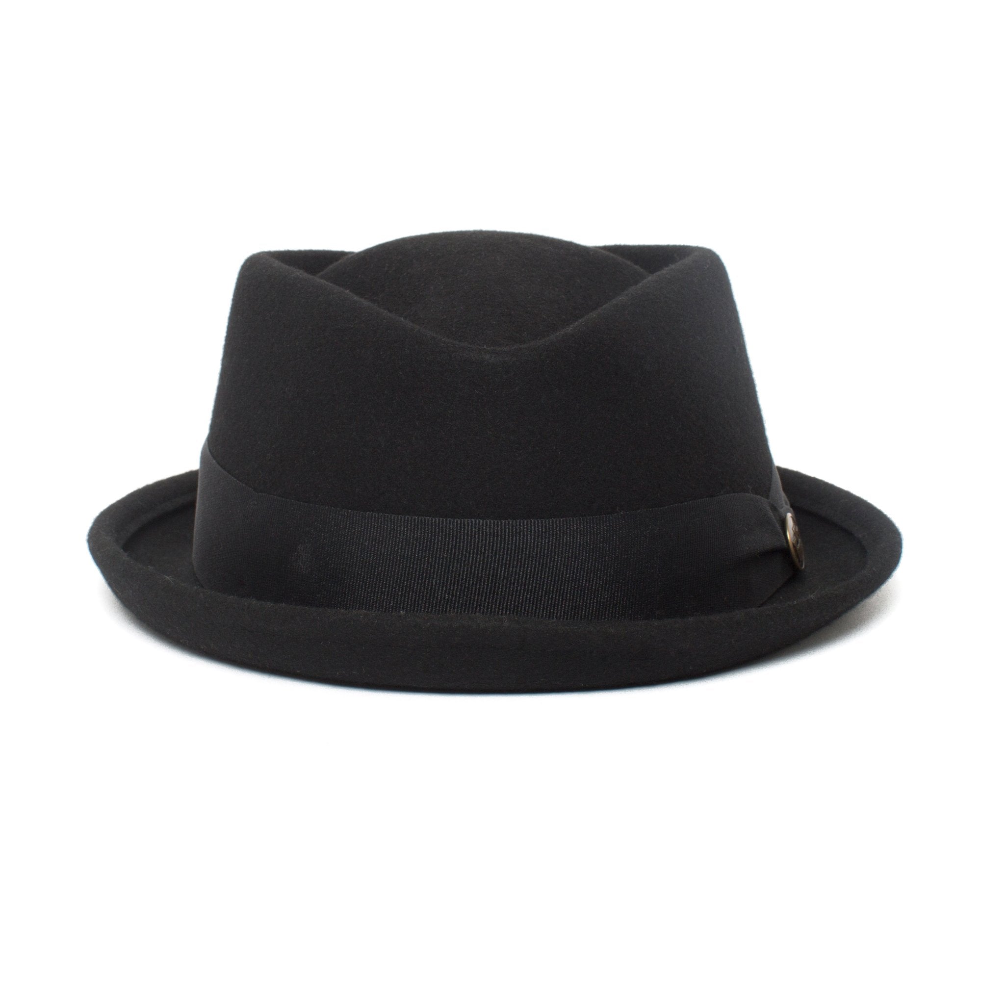 Goorin Bros. tommaso ferro diamond short brim felt porkpie fedora hat Black front view