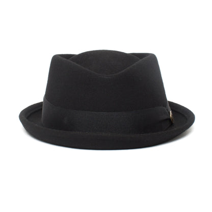 Goorin Bros. tommaso ferro diamond short brim felt porkpie fedora hat Black front view