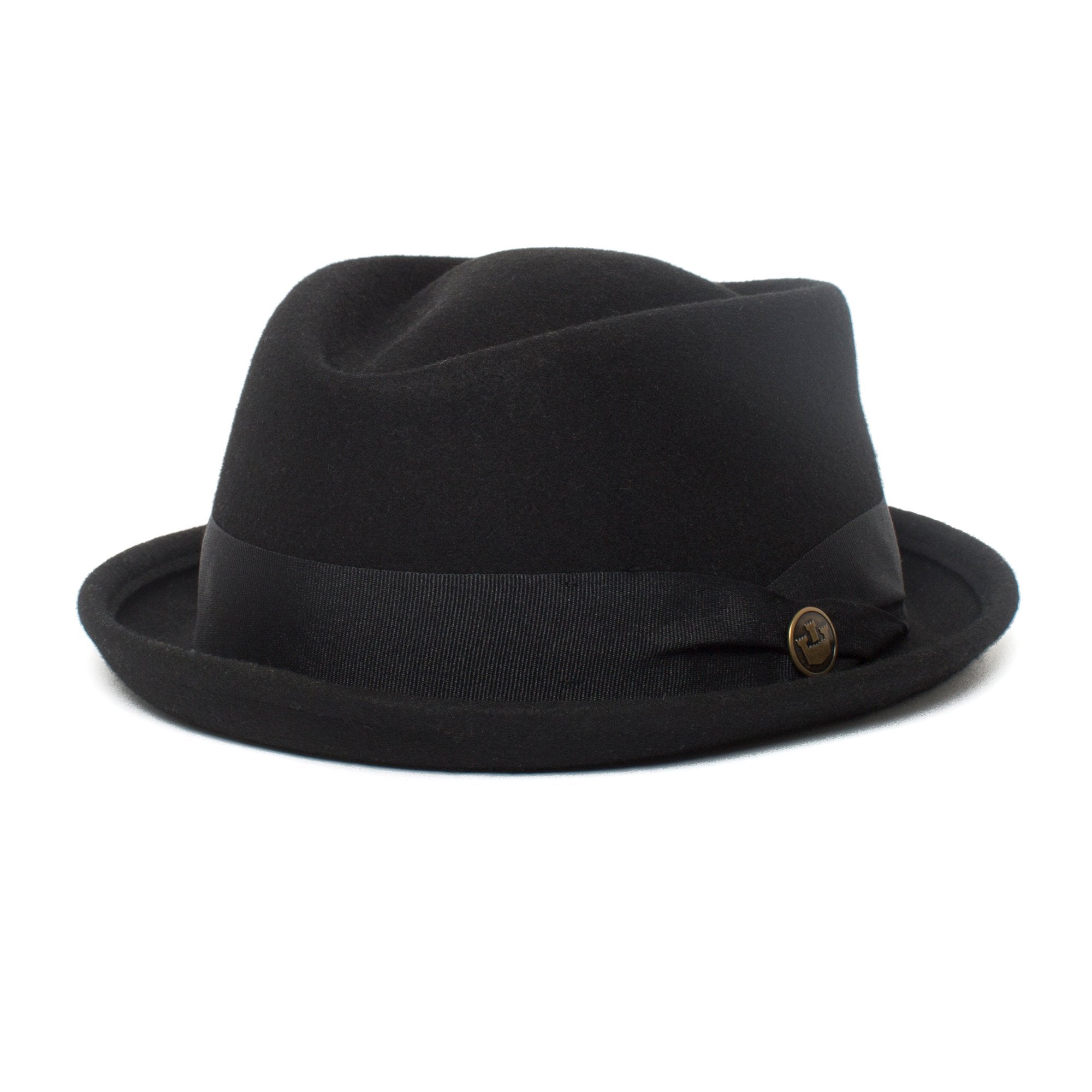 Goorin Bros. tommaso ferro diamond short brim felt porkpie fedora hat Black left side view