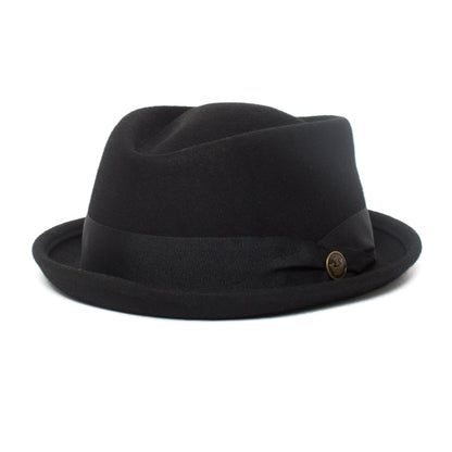 Goorin Bros. tommaso ferro diamond short brim felt porkpie fedora hat Black left side view