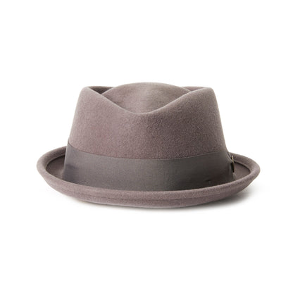 Goorin Bros. tommaso ferro diamond short brim felt porkpie fedora hat Grey front view