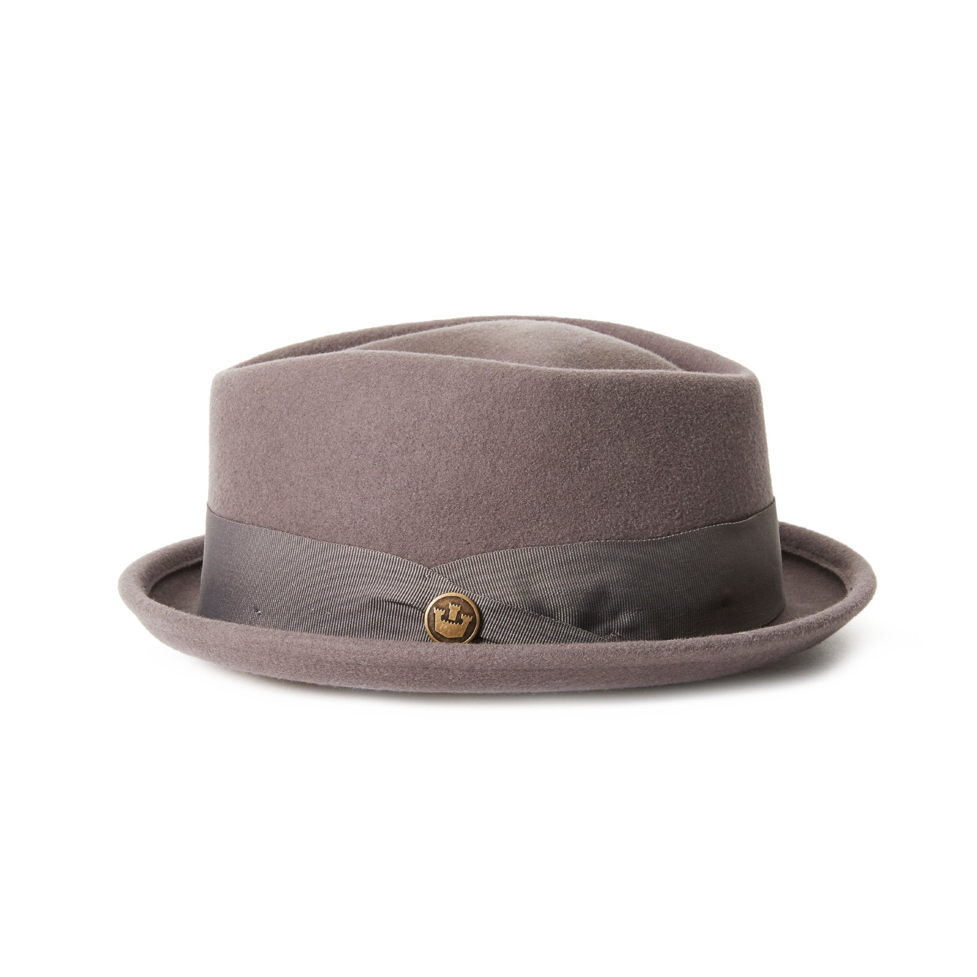 Goorin Bros. tommaso ferro diamond short brim felt porkpie fedora hat Grey side view