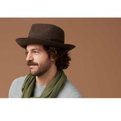 Goorin Bros. mr walker teardrop wide brim felt fedora hat Brown  mens styling