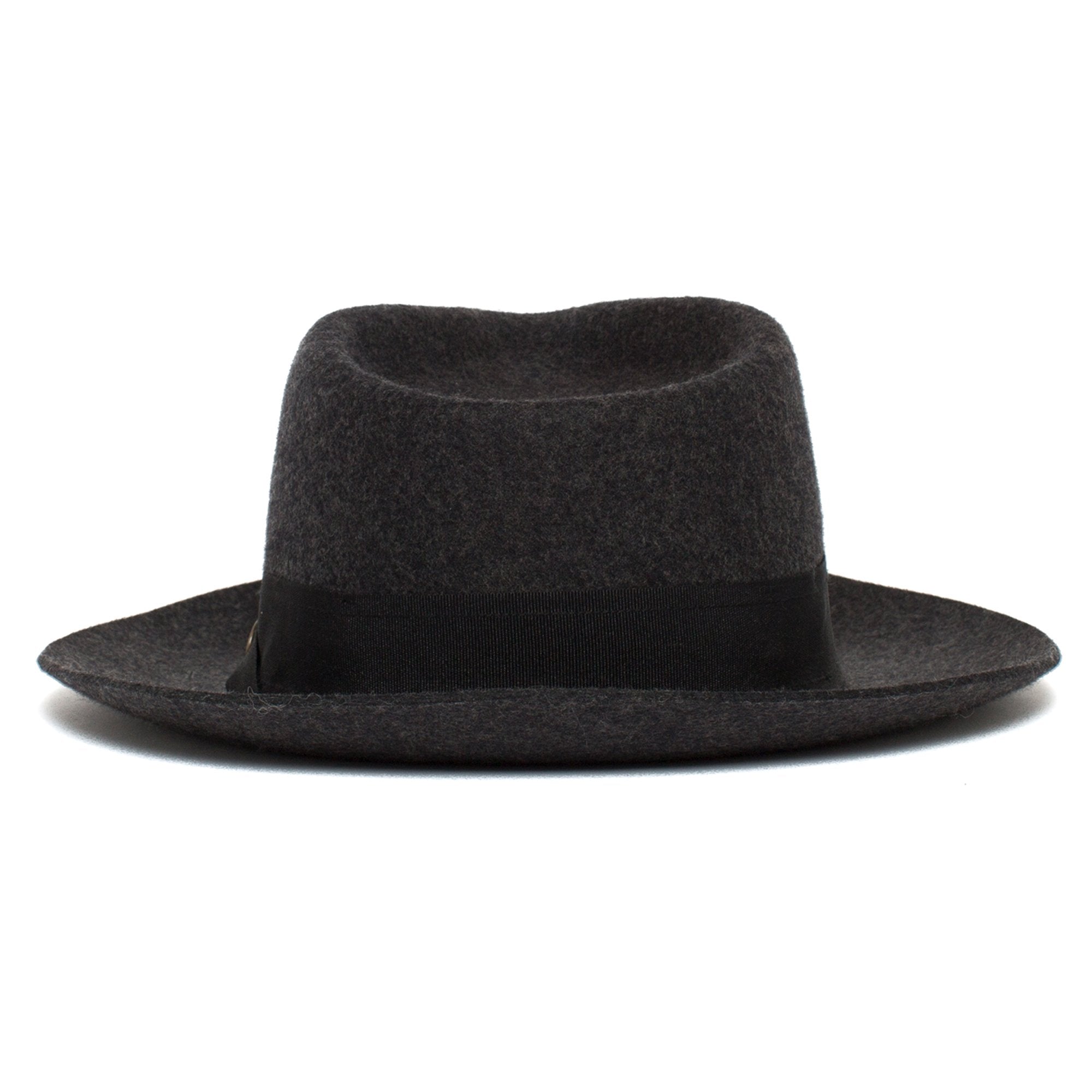 Goorin Bros. mr walker teardrop wide brim felt fedora hat Charcoal back view
