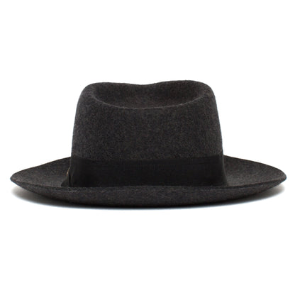 Goorin Bros. mr walker teardrop wide brim felt fedora hat Charcoal back view