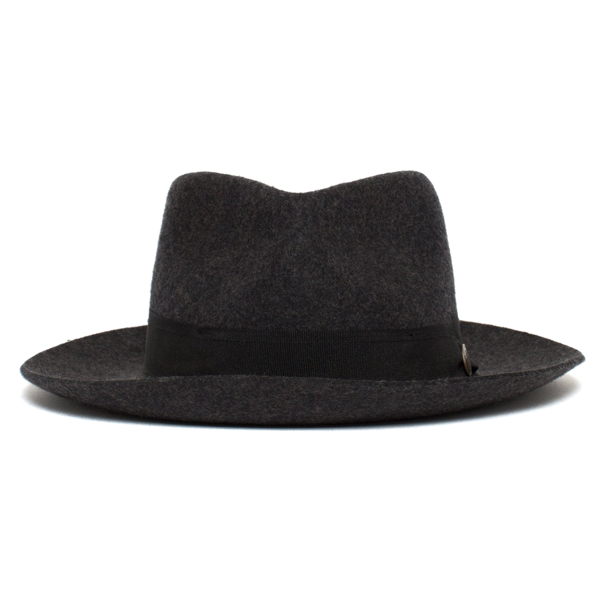 Goorin Bros. mr walker teardrop wide brim felt fedora hat Charcoal front view